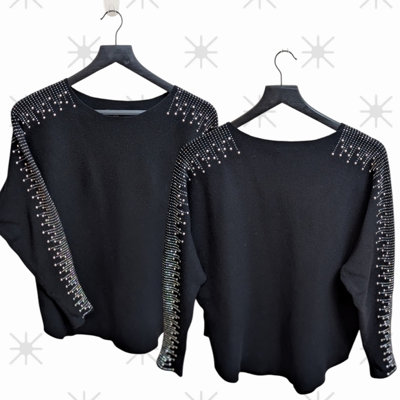 Milano Rhinestone Embellished Dolman Sweater - Picture 5 of 14
